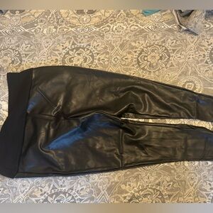 SPANX Black Assets Leggings Faux Leather